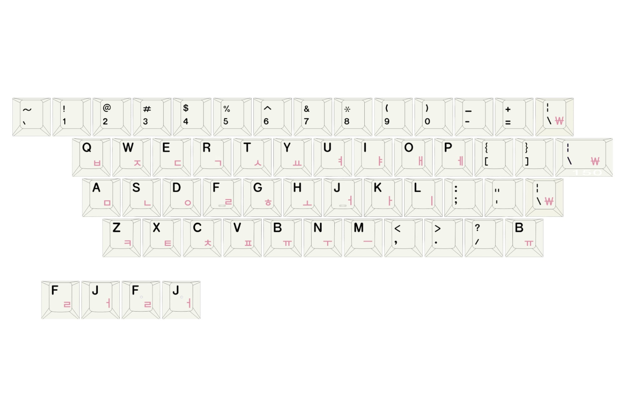 Hammerworks Alphas Korean Pink (R6) Keycap Kit · Milktooth